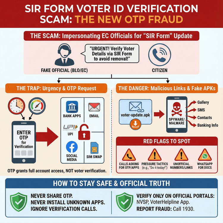SIR Form Voter ID Verification Scam: The New OTP Fraud Targeting Citizens Across India