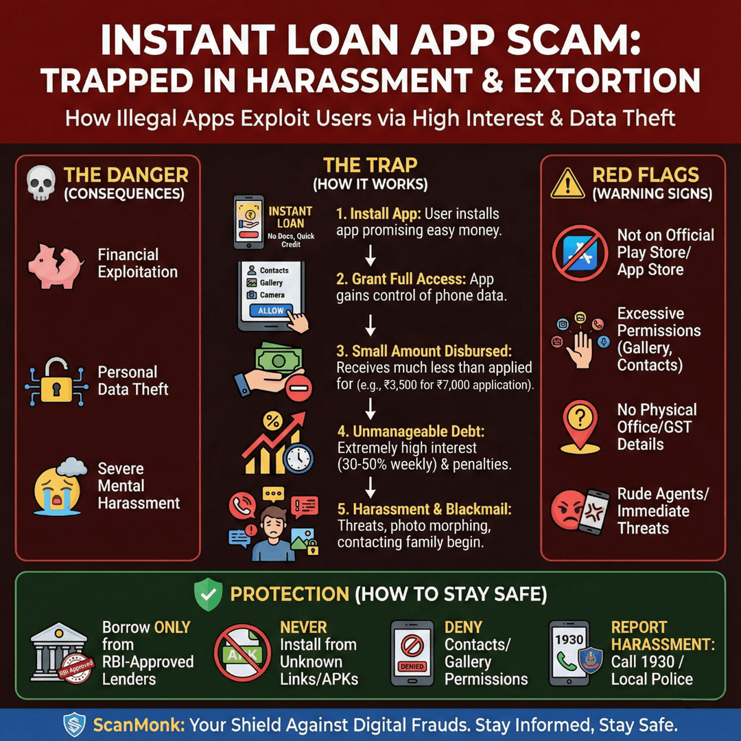 Instant Loan App Scam: How Illegal Apps Trap Users into Harassment and Extortion